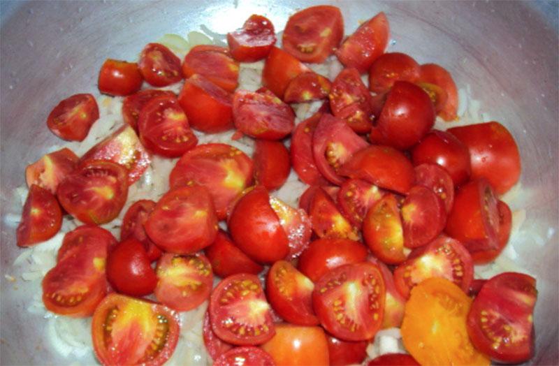 picar los tomates