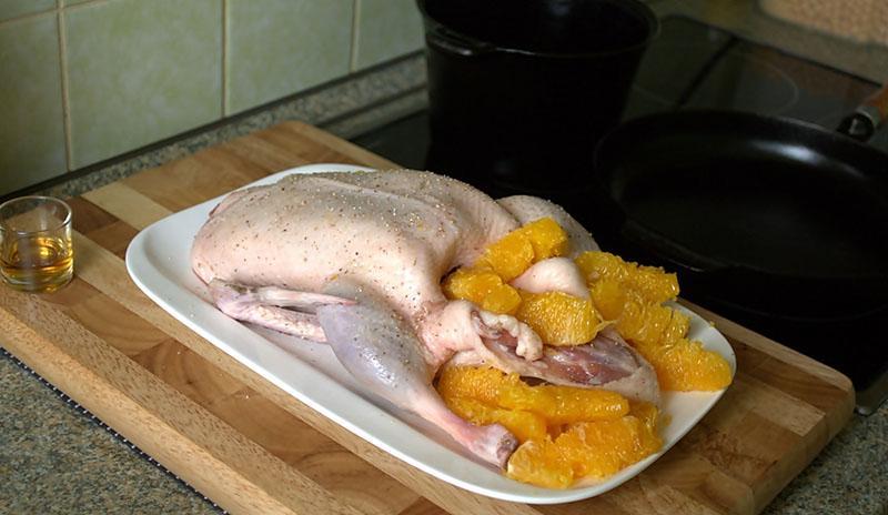 rellenar el pato con naranjas