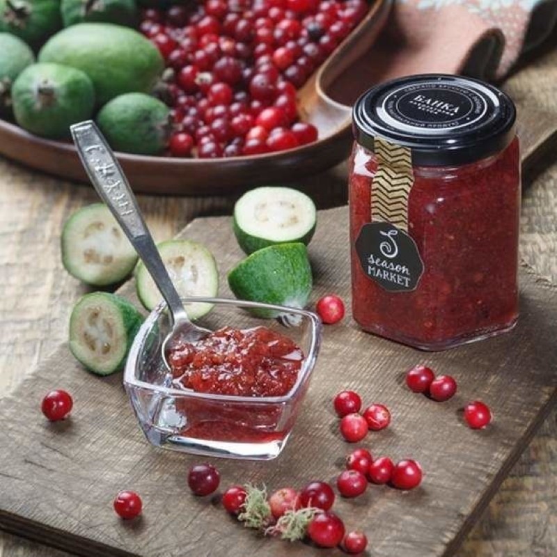 mermelada de feijoa con arándanos y limón