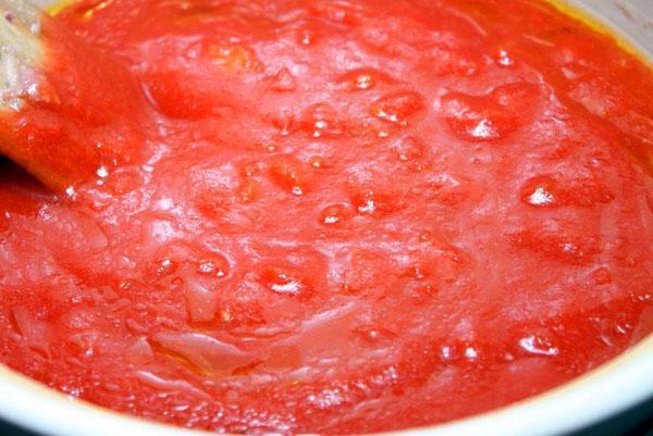 faire cuire du jus de tomate