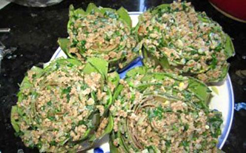 relleno de alcachofas