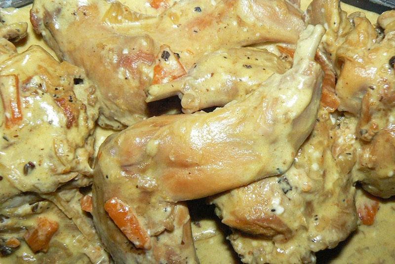 recettes pour faire cuire un lapin à la crème sure dans une mijoteuse