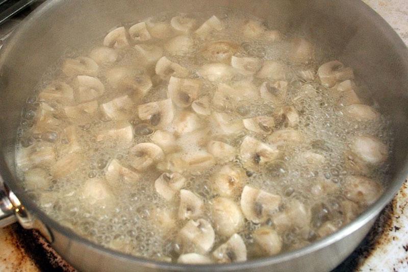 faire bouillir des champignons