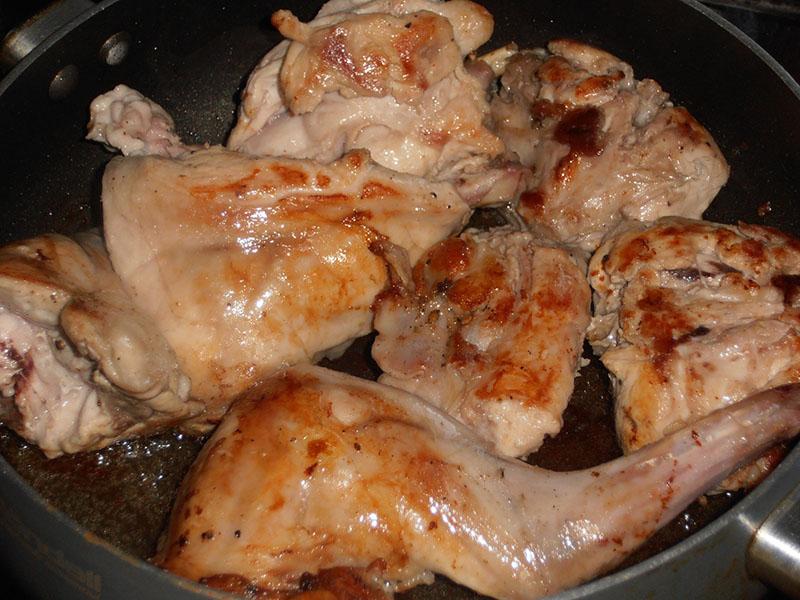 faire frire la viande de lapin