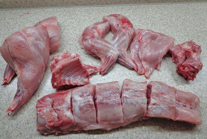 couper la carcasse en morceaux