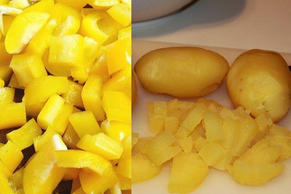 hervir y picar patatas