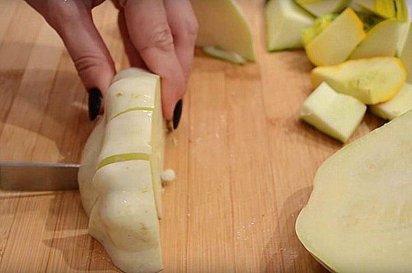 courge coupée au hasard