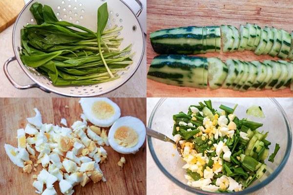 préparation pas à pas de la salade