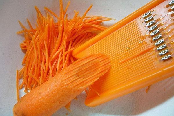 tiras de zanahoria
