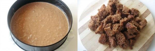 cuire le biscuit et le couper en morceaux