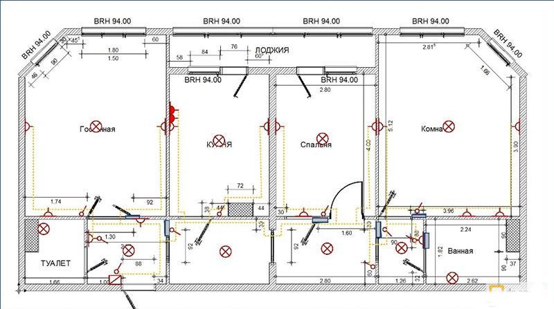 dibujo de instalación de cableado