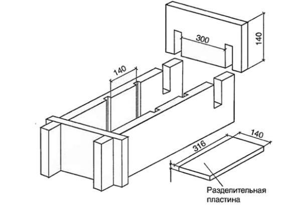 Dibujo para hacer moldes para ladrillos.