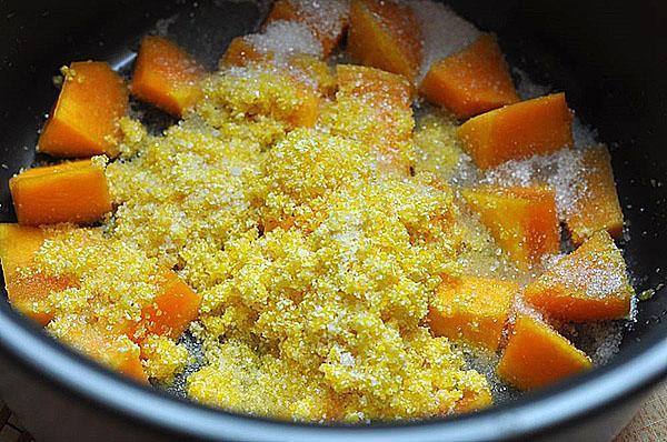 gachas de maíz con calabaza