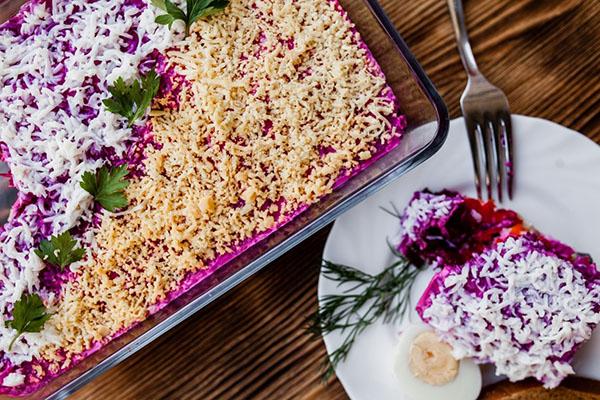 hareng sous un manteau de fourrure sans pommes de terre