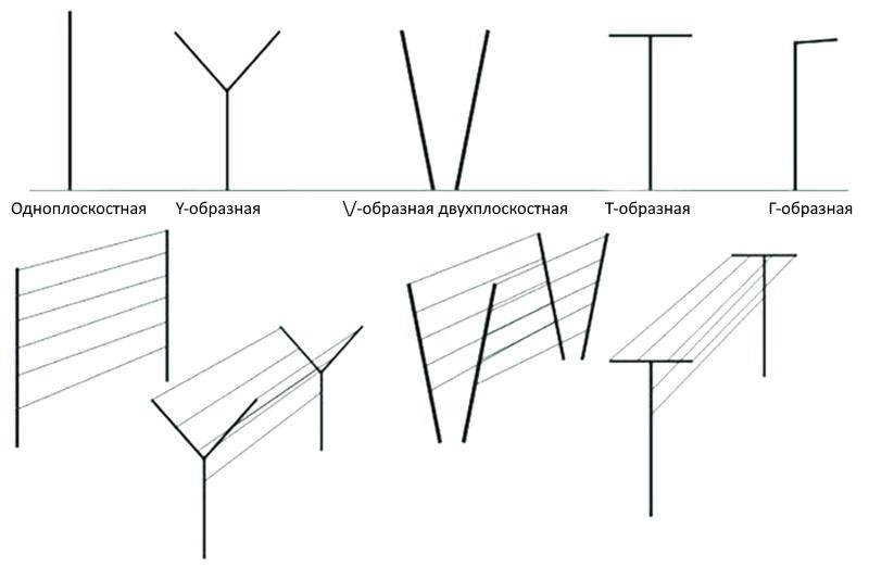 Enrejado de dos planos para uva