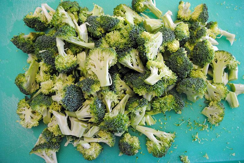 fendre les inflorescences de brocoli