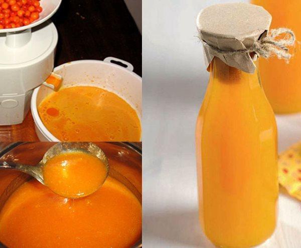 jugo a través de un exprimidor con azúcar