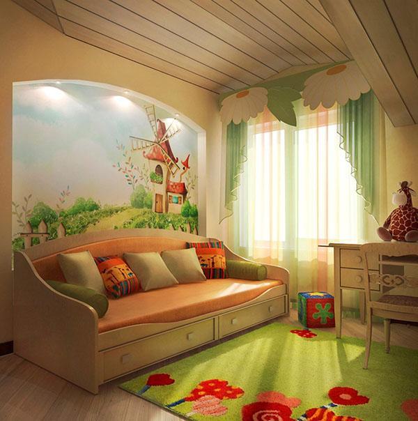 chambre d'enfant confortable
