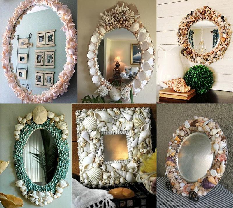décor original d'un vieux miroir de vos propres mains
