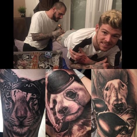 Foto: Alberto Moreno/Instagram.Moreno hat Anfang dieses Monats eine Collage seiner neuen Tiger-, Pandabär- und Hunde-Tattoos auf Instagram gepostet und das Bild mit der Bildunterschrift „Danke @franco_tattoo [für das Kommen] wieder nach Liverpool“ versehen. Es ist immer eine Freude, in Ihren Händen zu sein. @larosenegra_sevilla.”
