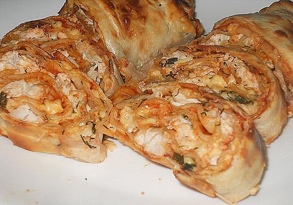 pain pita au poulet et fromage