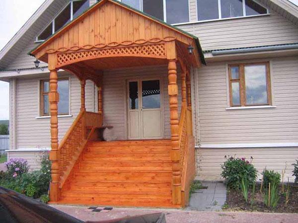 porche de bricolaje de madera con dosel