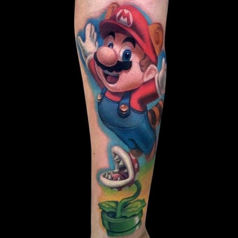 تم تقديم الراكون ماريو في لعبة Super Mario Bros. 3. يمكنه أن يطفو ويهاجم الأعداء بذيله. وشم لجيمي لي باركر