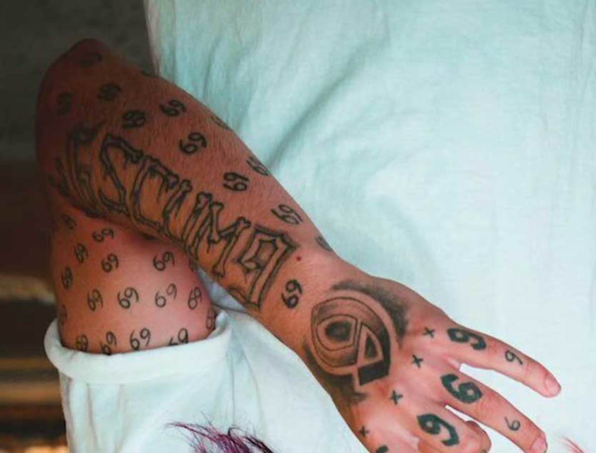 6ix9ine-Abschaum-Tattoo