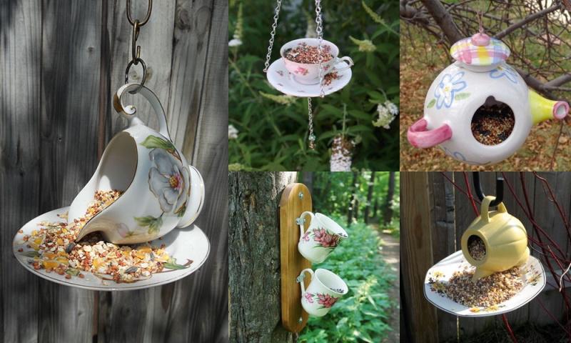 mangeoires à oiseaux en porcelaine