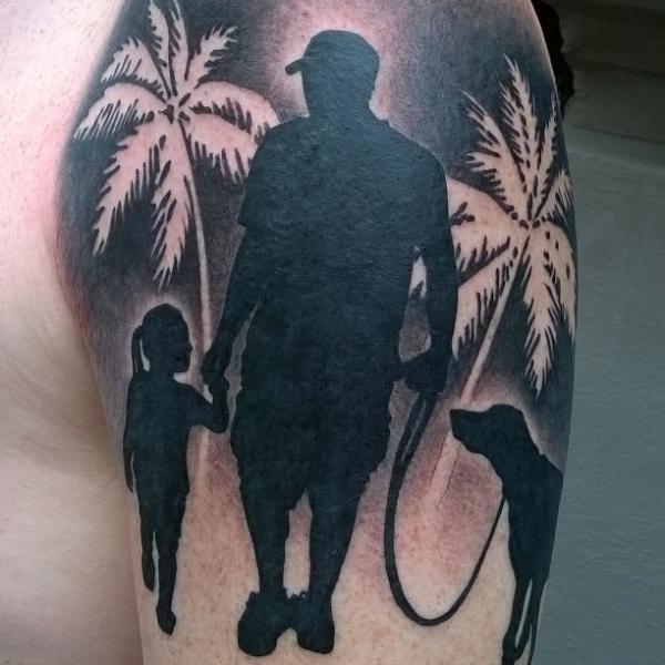 Silueta rodinné tetování