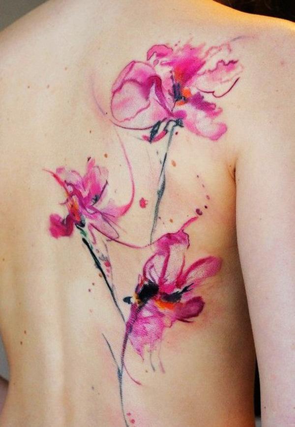 akvarel květinové tetování