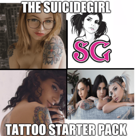 Snad nejznámější odvětví alternativního modelování, SuicideGirls a tetovací průmysl jdou ruku v ruce. Od roku 2001 to krásné tetované ženy odhalovaly pro SG a některé z našich oblíbených Inked Girls začaly na této stránce.