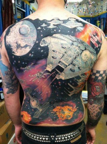 Největší tetování hvězdných válek v galaxii