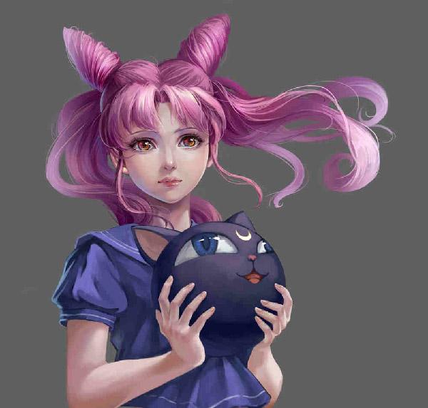 Chibiusa sieht etwas älter aus als ihr Anime-Pendant und wird von 果子狸 gezeichnet. Diese Illustration gibt uns das Gefühl, wie Chibiusa nach einigen Jahren im wirklichen Leben aussehen würde.