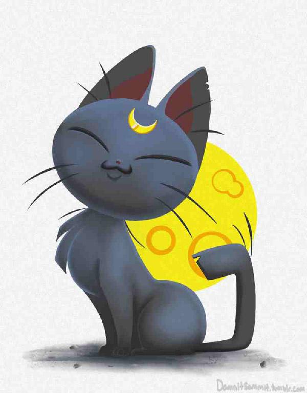 Eine sehr moderne und entzückende Kunst von damn-it-sammit. Es zeigt Luna, die magische Katze, die stolz steht. Die schnellen Striche ihrer Augen, Schnurrhaare und ihres Fells tragen zum Humor und der Offenheit der Kunst bei.