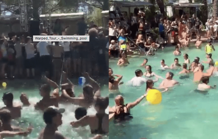 Als eines der Sets an der Haltestelle in Las Vegas einen Swimmingpool aufwies, und ja, Poolgruben und Pool-Moshing.