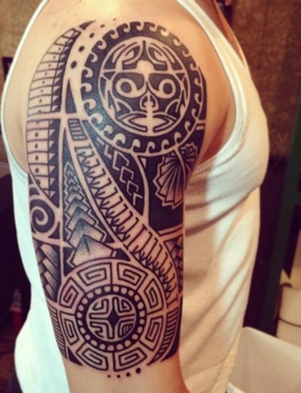 Marquesan Tattoo Design s polovičním rukávem