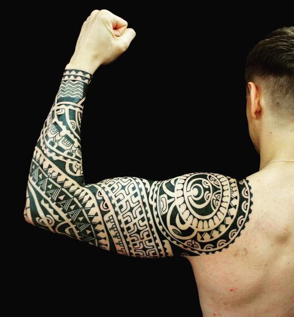 Polynesische Stammes-Schulter-Tattoos für Männer