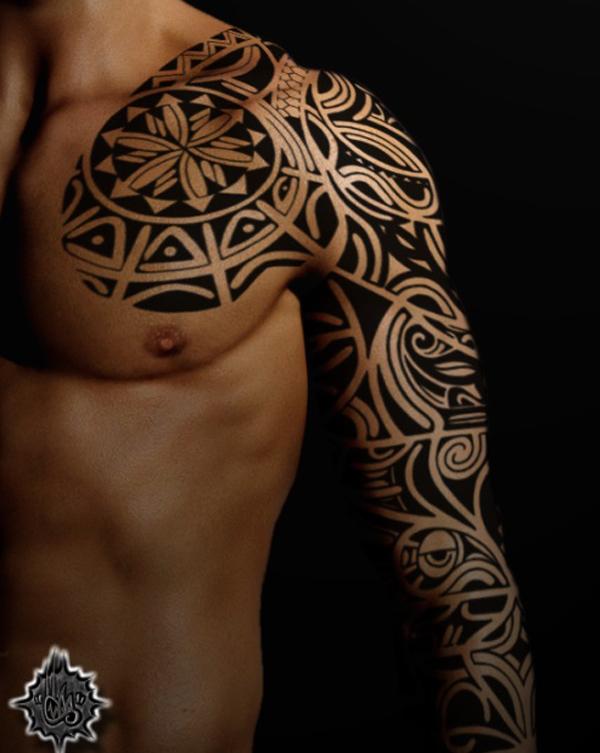 Marquesan Brust Tattoo Design