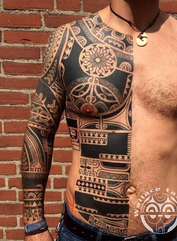 Vollarm-Tribal-Tattoos für Männer