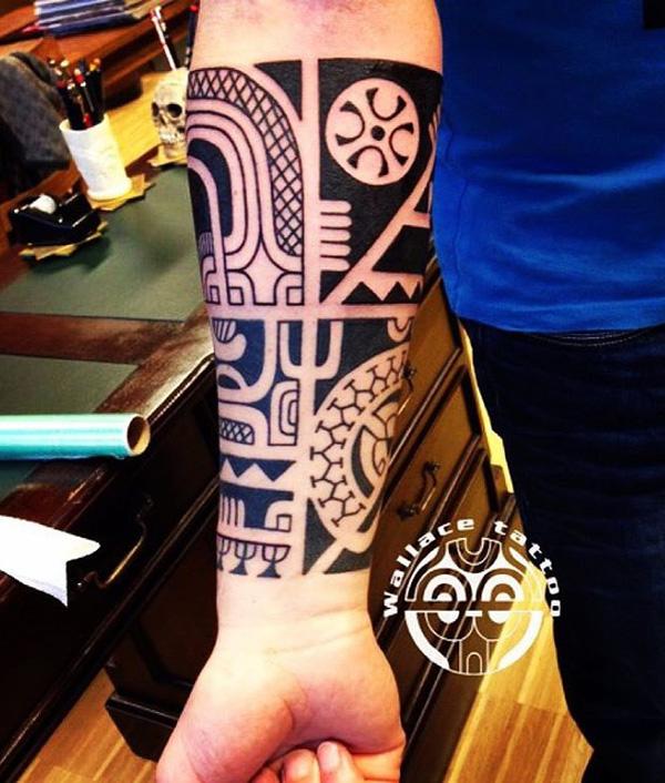 Marquesan innerer Unterarm Tattoo-Design