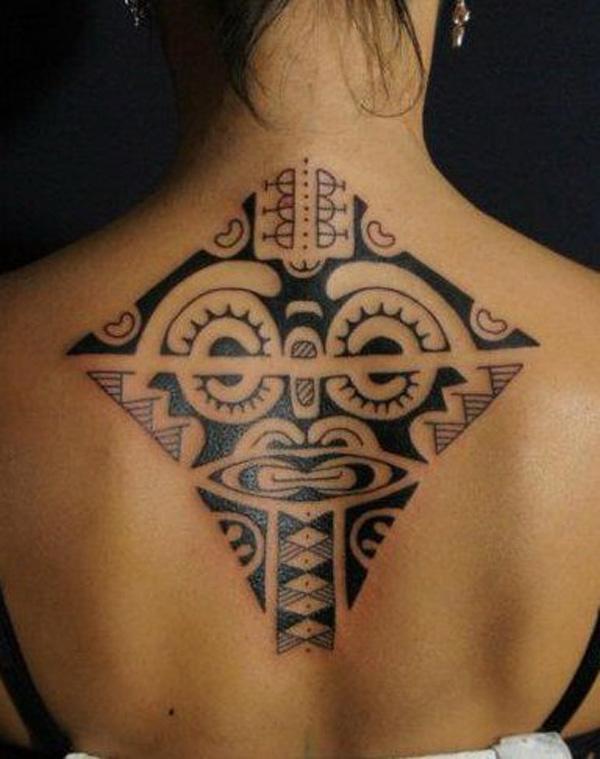 Rücken Tattoo inspiriert vom Marquesan Motiv