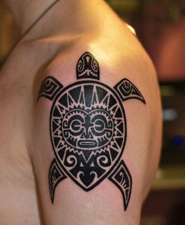 Schulter Tribal Turtle Tattoo für Männer