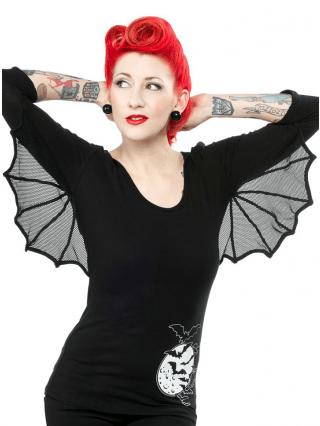 Erhältlich bei INKEDSHOP.COM: Bat Wing Hooded Tunic Top von Kreepsville 666