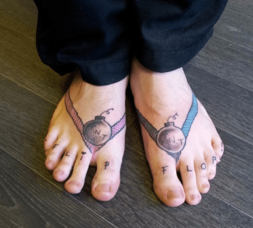 Flip Flop Fußtattoos