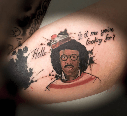 Lionel Richie Wheres Waldo Tattoo
