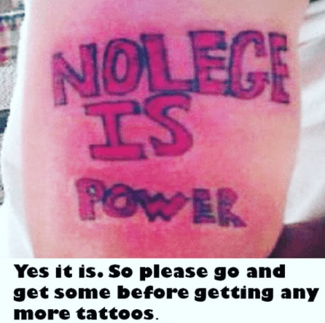schlechtes Tattoo falsch geschrieben