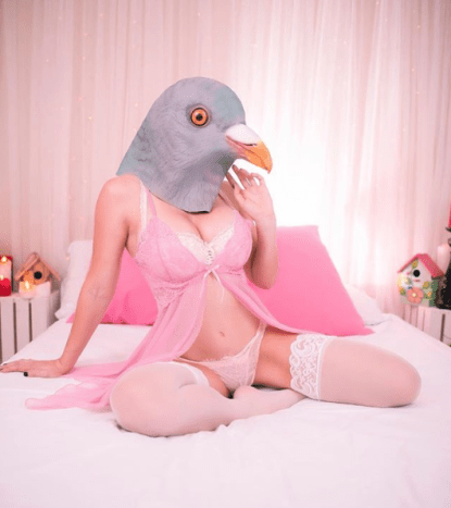 Vytvořila online senzaci s názvem Birdoir, ve které je Nigri oblečená ve spodním prádle a ptačí masce.