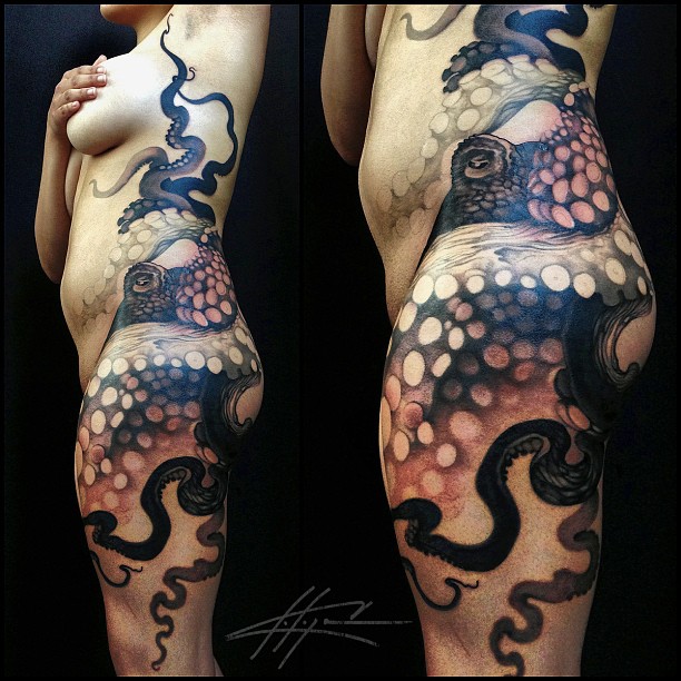 Tuny tetovacích vzorů Octopus