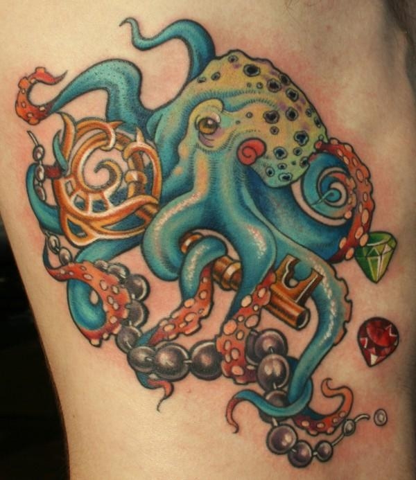 Tuny tetovacích vzorů Octopus